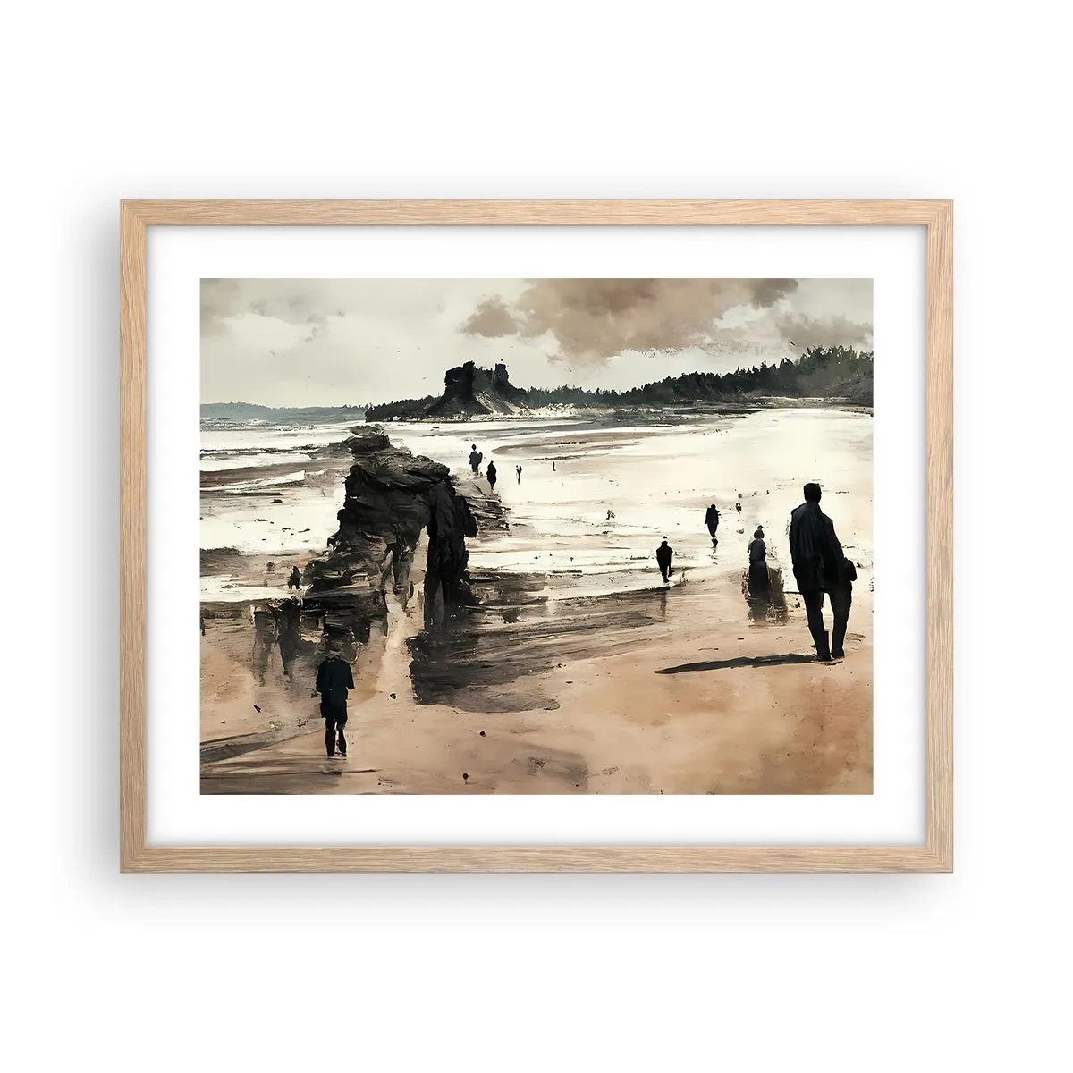 Plakat i ramme af lyst egetræ - Indkaldt - 50x40 cm