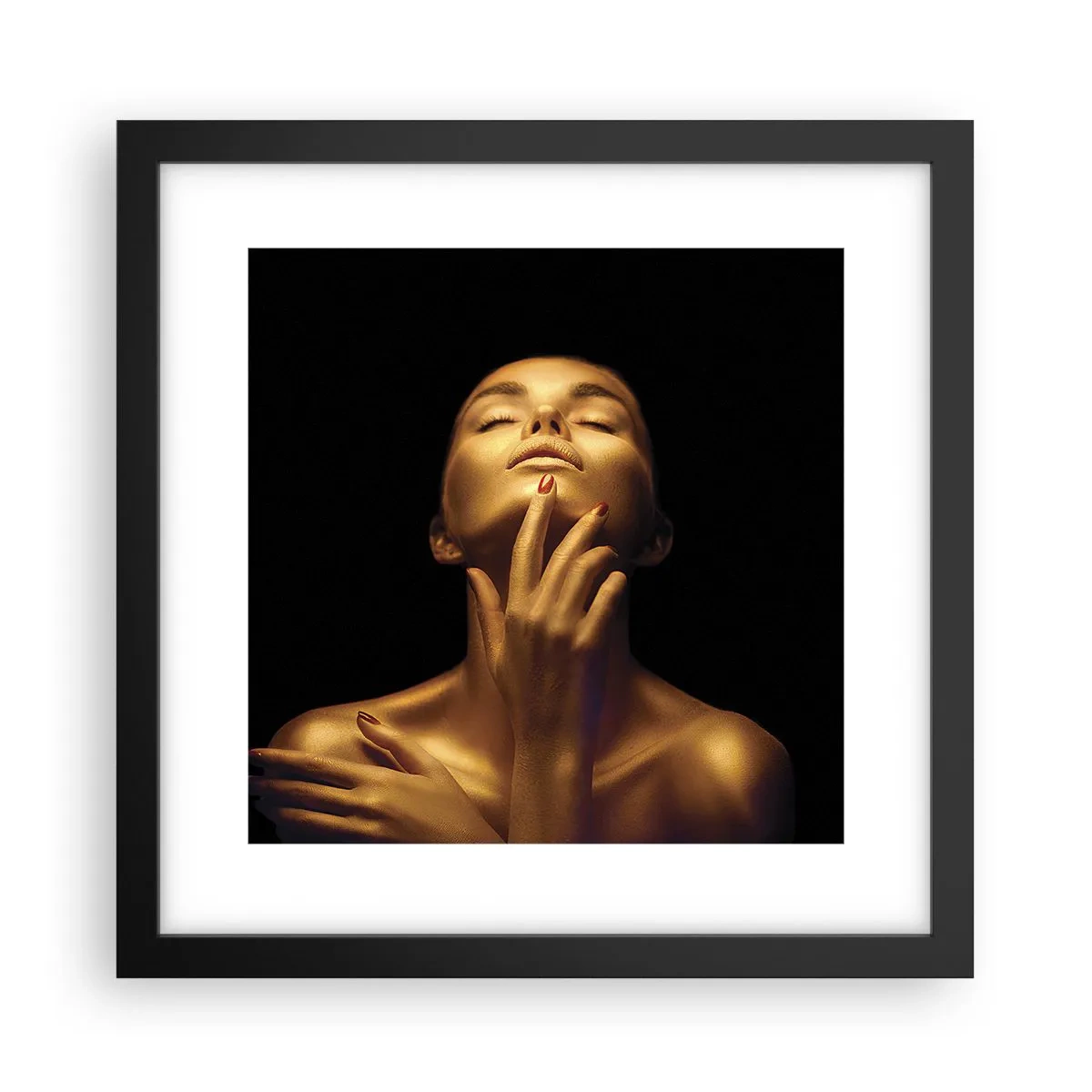 Plakat i sort ramme - Som gylden silke - 30x30 cm