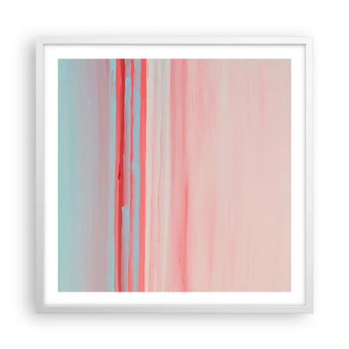 Plakat i hvid ramme - Abstraktion ved daggry - 60x60 cm