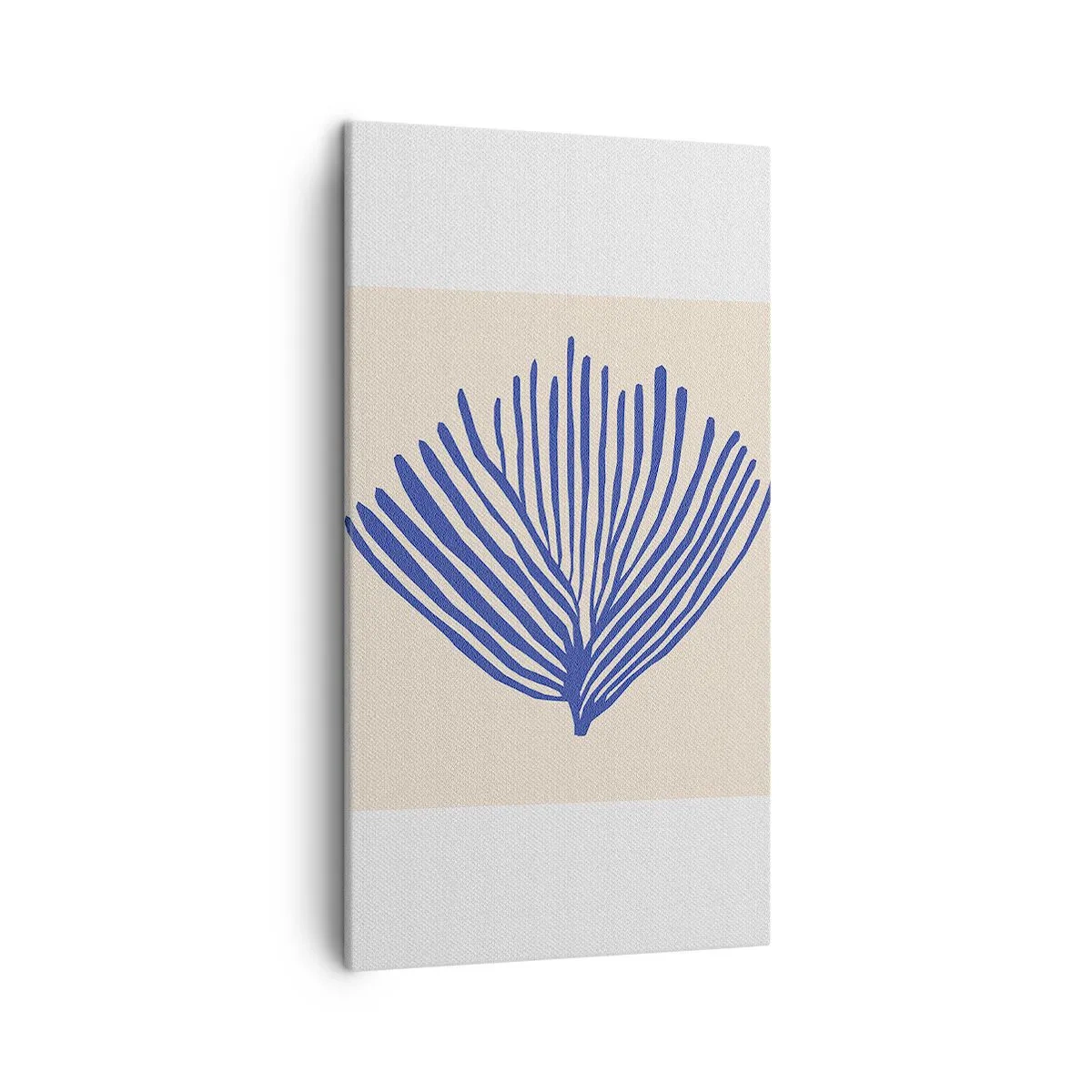 Lærredstryk - Billede på lærred - Blå vifte - 45x80 cm