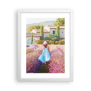 Plakat i hvid ramme - Lavendel pige - 30x40 cm