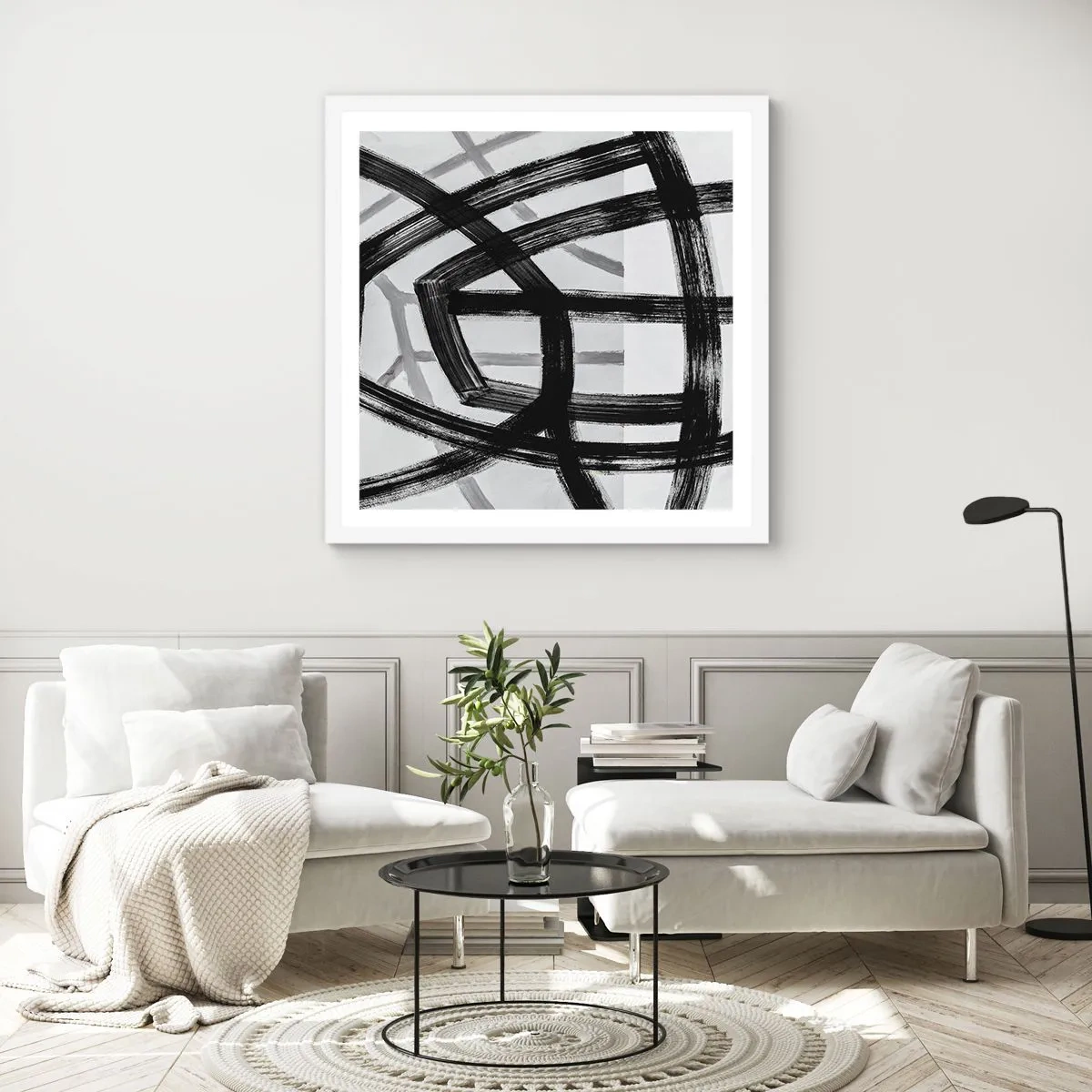 Plakat i hvid ramme - Opbygning af dybde - 30x30 cm