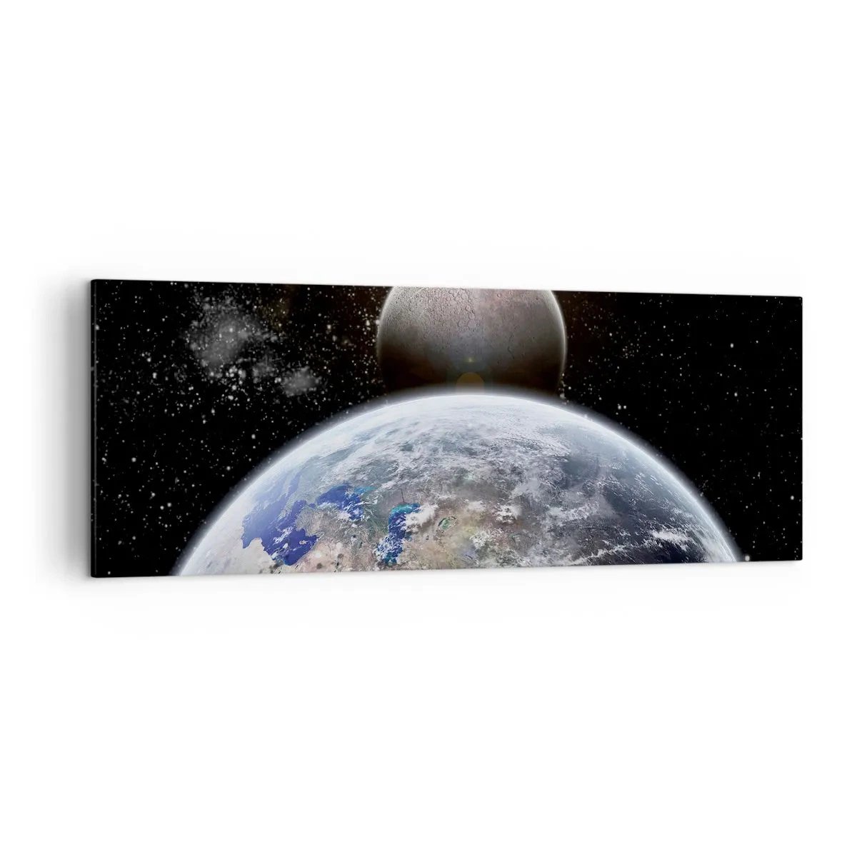 Lærredstryk - Billede på lærred - Kosmisk landskab - solopgang - 140x50 cm