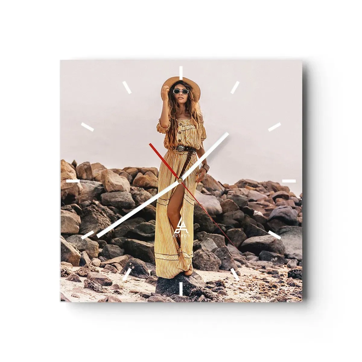 Vægur, Uret - Magien ved sten - 40x40 cm