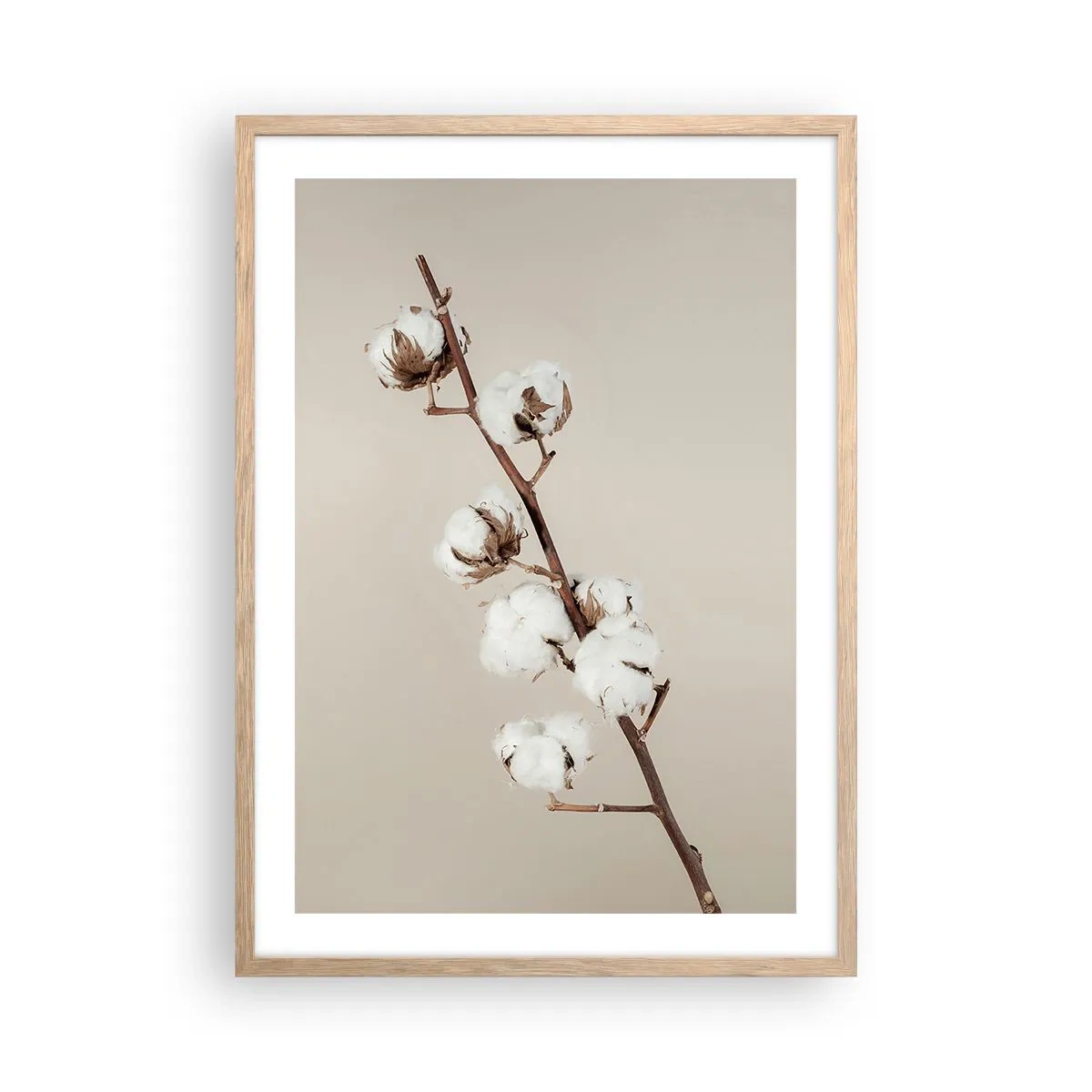 Plakat i ramme af lyst egetræ - Ved kilden til blødhed - 50x70 cm