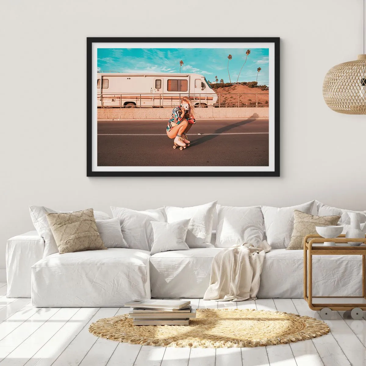 Plakat i sort ramme - Smil, tak! - 50x40 cm