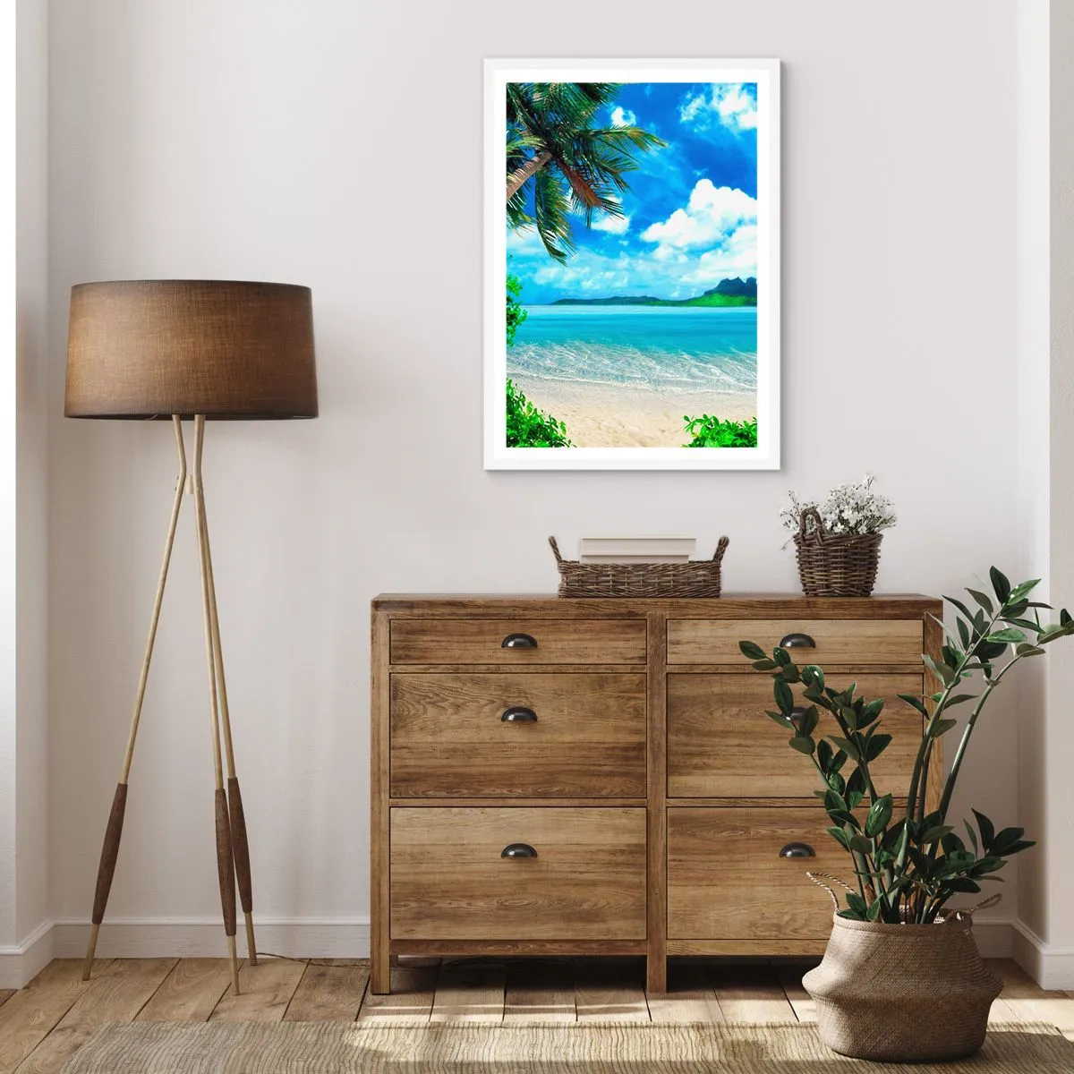 Plakat i hvid ramme - Azur i troperne - 40x50 cm