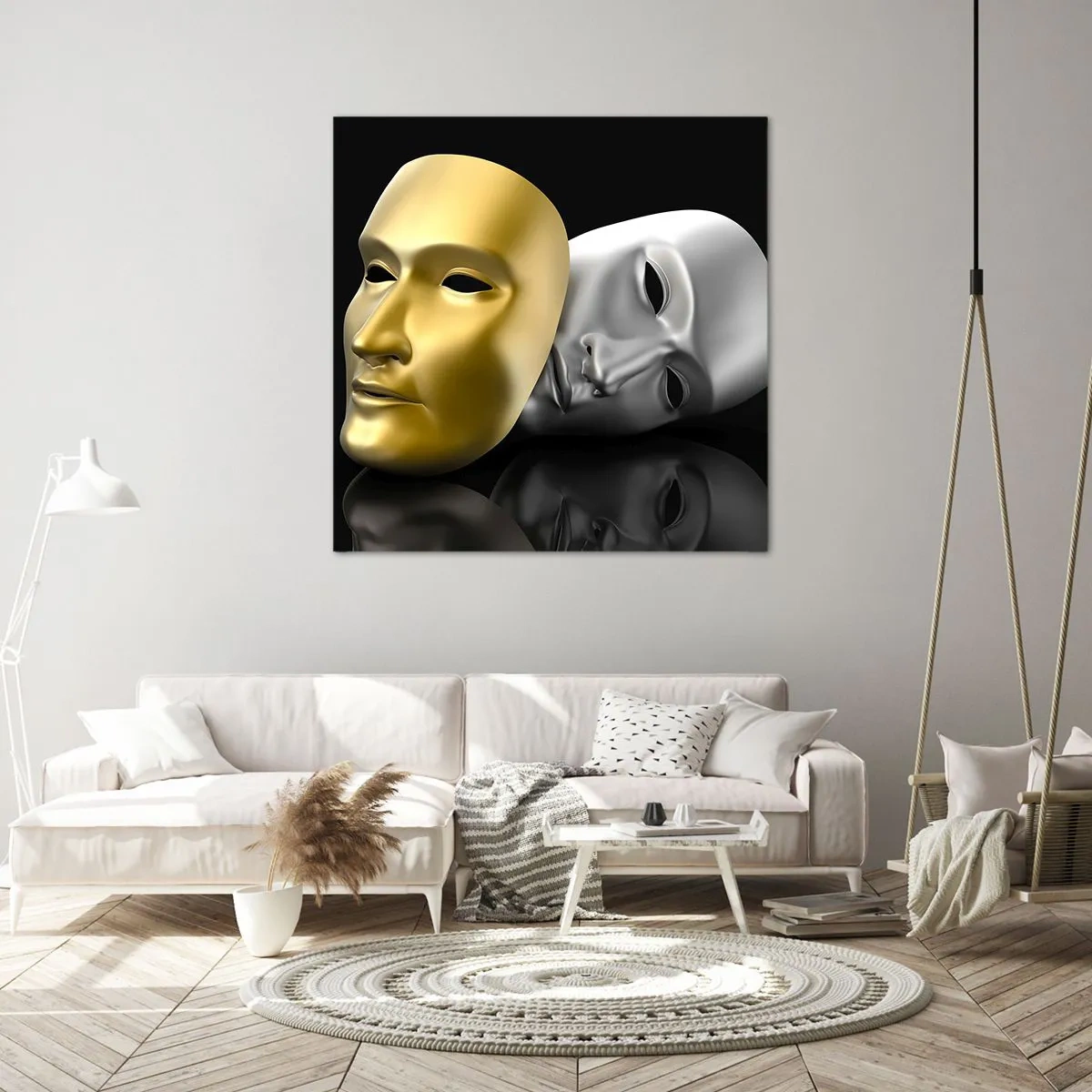 Lærredstryk - Billede på lærred - Livet er teater - 60x60 cm