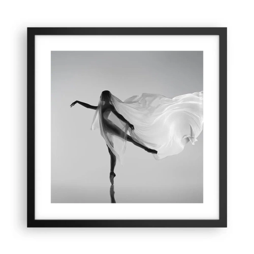 Plakat i sort ramme - Lethed og ynde - 40x40 cm