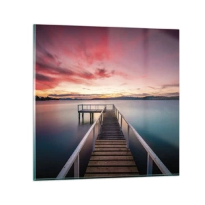 Billede på glas - Aftenens blide flamme - 30x30 cm