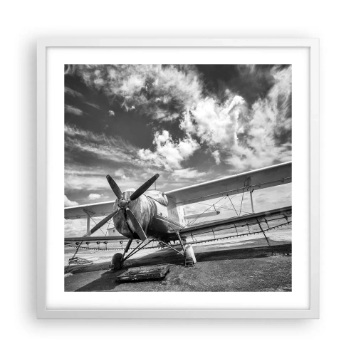 Plakat i hvid ramme - Jeg kan ikke vente! - 50x50 cm