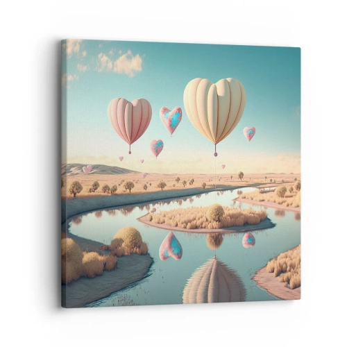 Lærredstryk - Billede på lærred - Kærlighed lader dig svæve - 30x30 cm