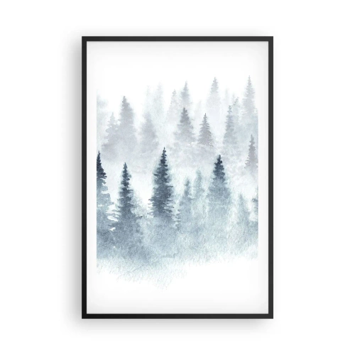 Plakat i sort ramme - Indhyllet i tåge - 61x91 cm