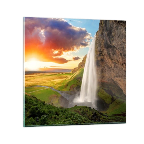 Billede på glas - Den islandske sommers fylde - 30x30 cm