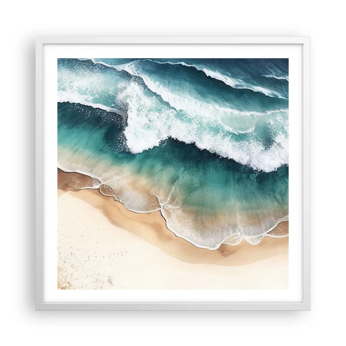 Plakat i hvid ramme - Et evigt møde - 60x60 cm