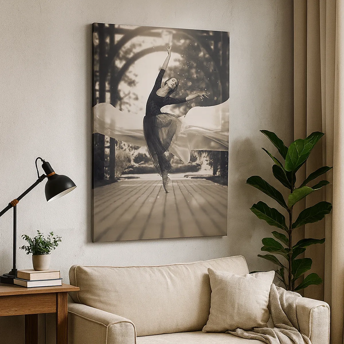 Lærredstryk - Billede på lærred - Dans i haven - 50x70 cm