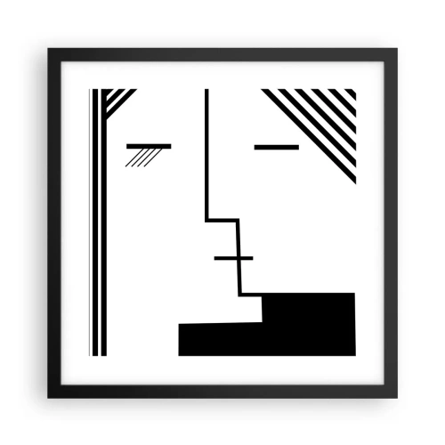 Plakat i sort ramme - Bare et kys - 40x40 cm