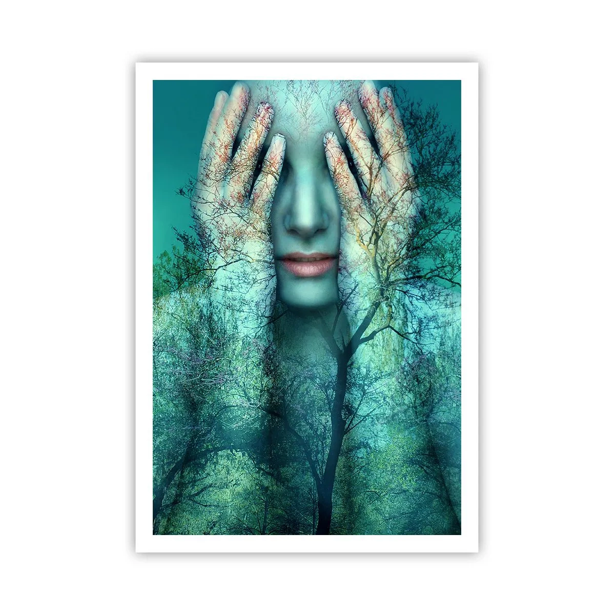 Plakat - Nedsænket i blåt - 70x100 cm