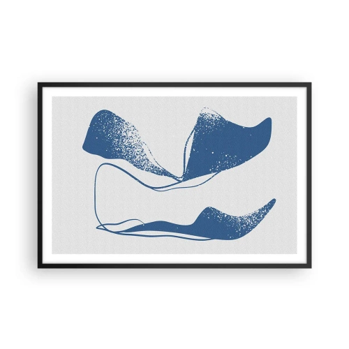 Plakat i sort ramme - Bevinget abstraktion - 91x61 cm