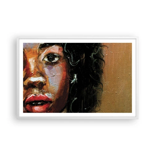 Plakat i hvid ramme - Sort og glitter - 91x61 cm