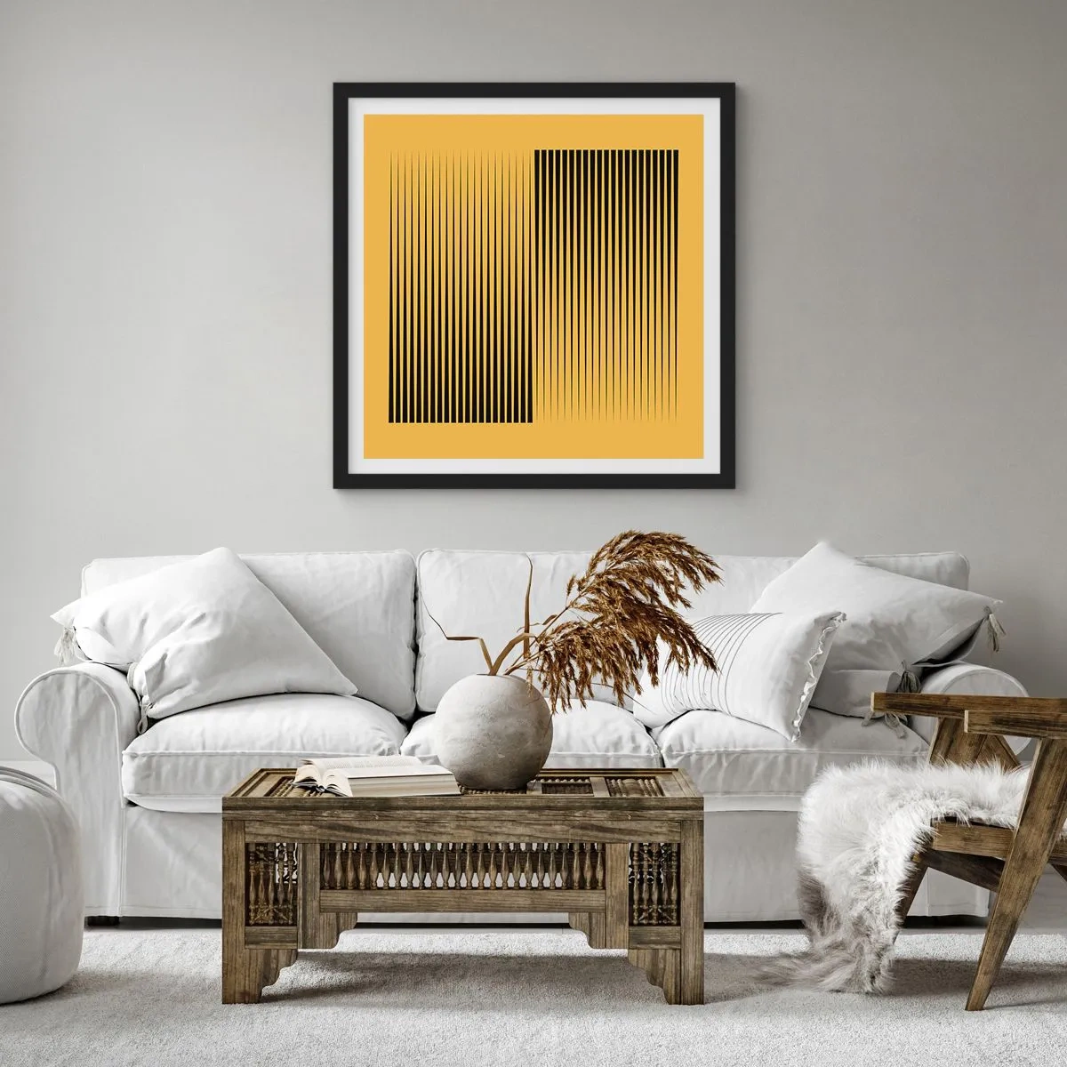 Plakat i sort ramme - Modsætningernes kvadrat - 30x30 cm