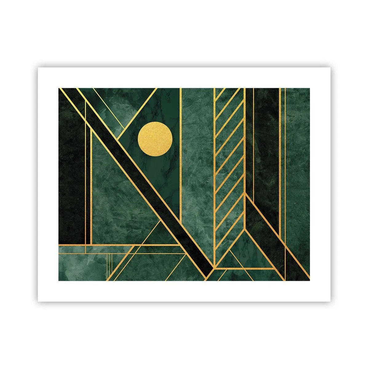 Plakat - Dynamikken i guld og azurblå - 50x40 cm