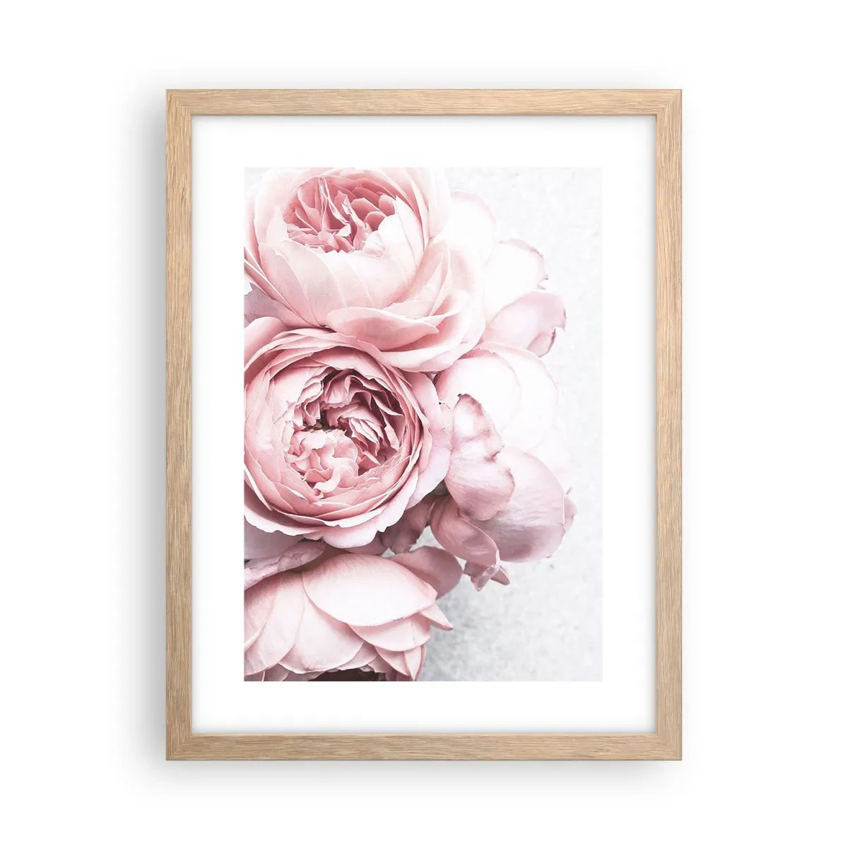 Plakat i ramme af lyst egetræ - For de romantiske - 30x40 cm