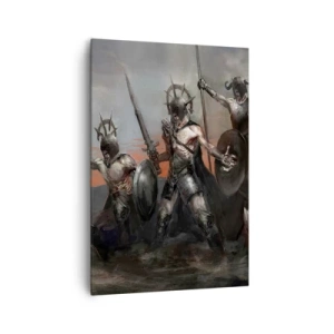 Lærredstryk - Billede på lærred - Med et skjold eller på et skjold - 70x100 cm