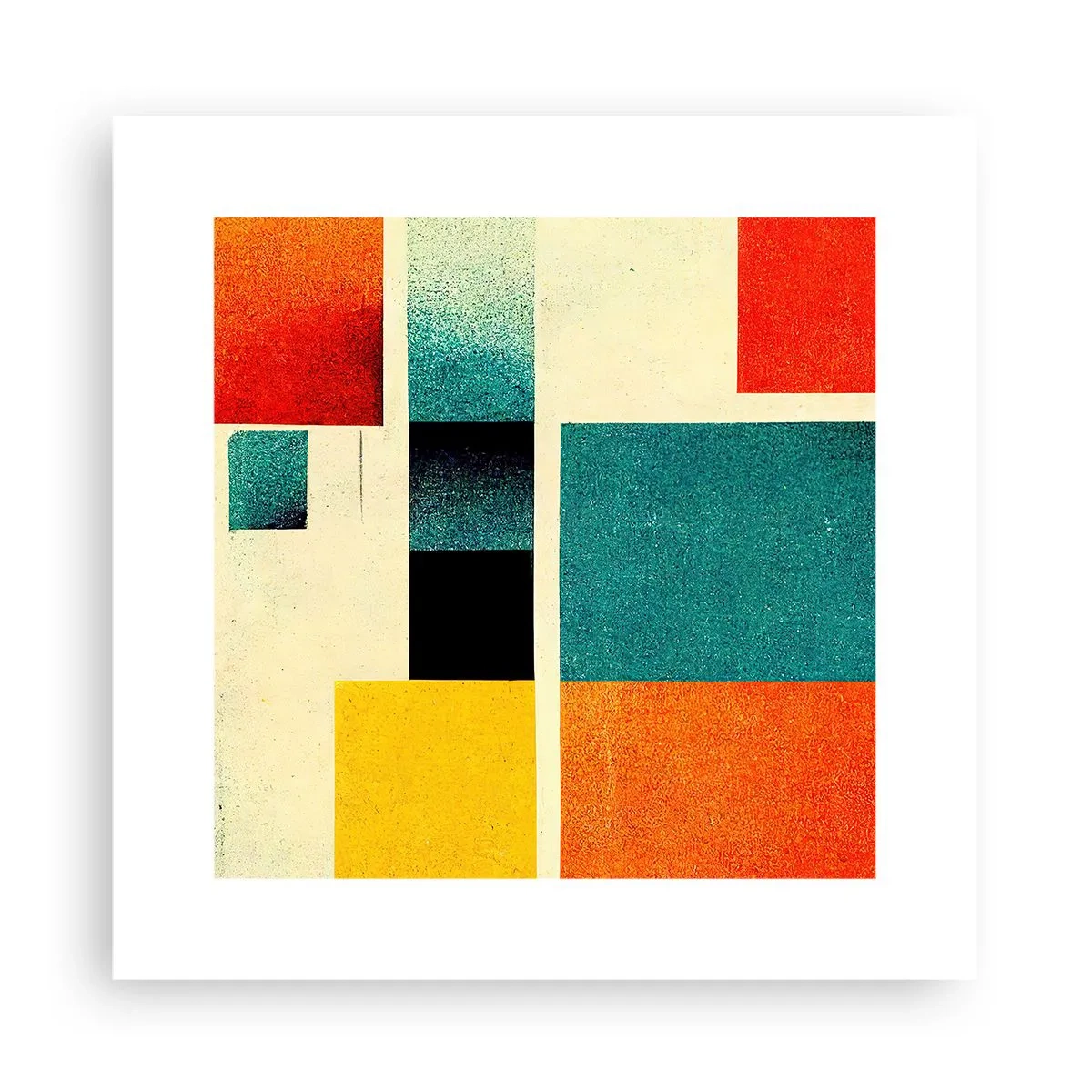 Plakat - Geometrisk abstraktion - god energi - 30x30 cm
