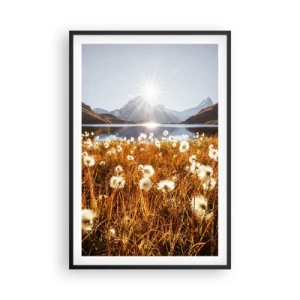 Plakat i sort ramme - Hårdhed af sten, blødhed af græs - 61x91 cm