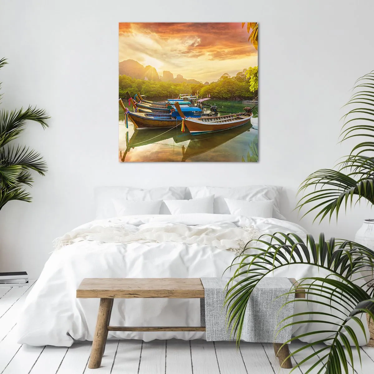 Lærredstryk - Billede på lærred - Før en travl dag - 70x70 cm