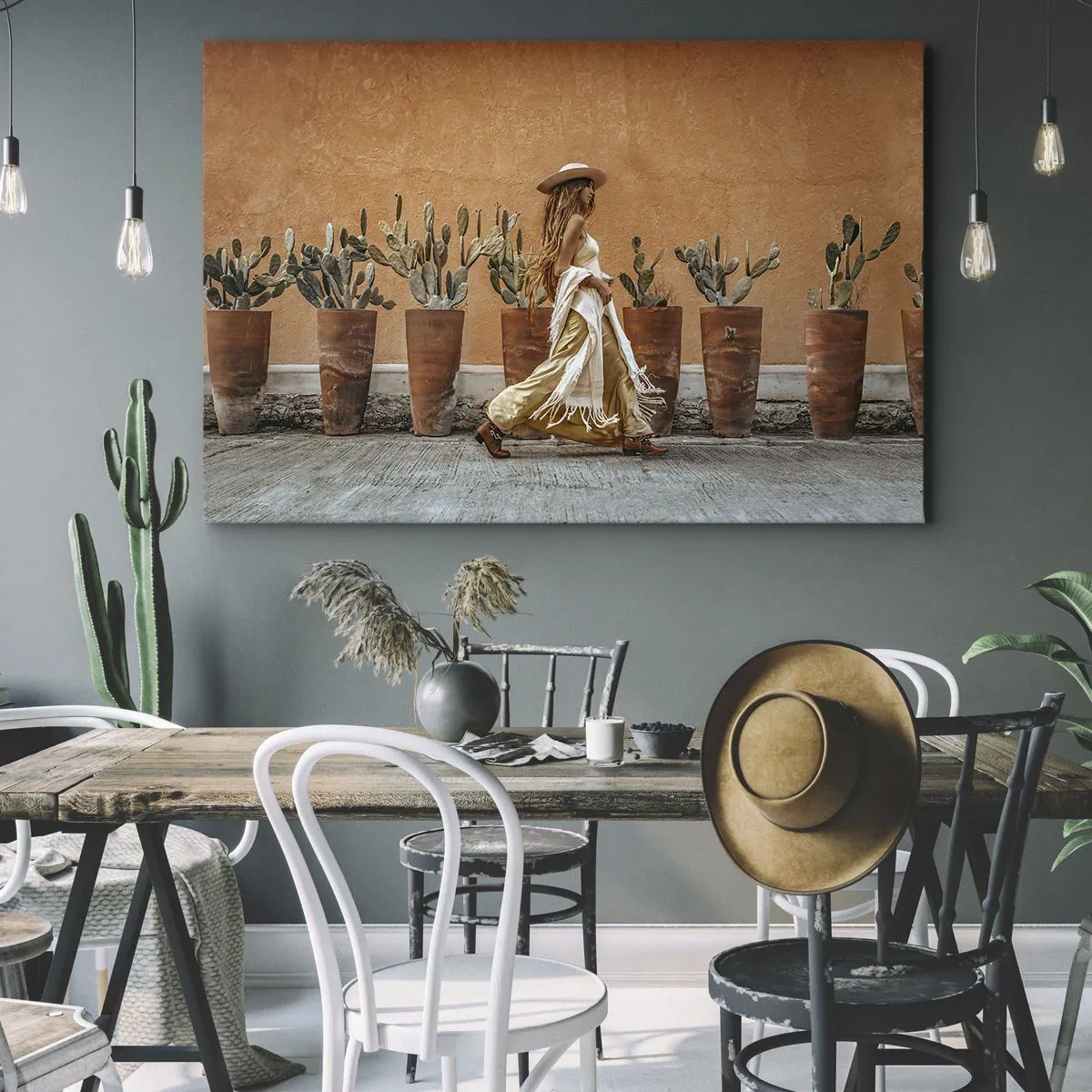 Lærredstryk - Billede på lærred - I en hippieagtig stil - 70x50 cm