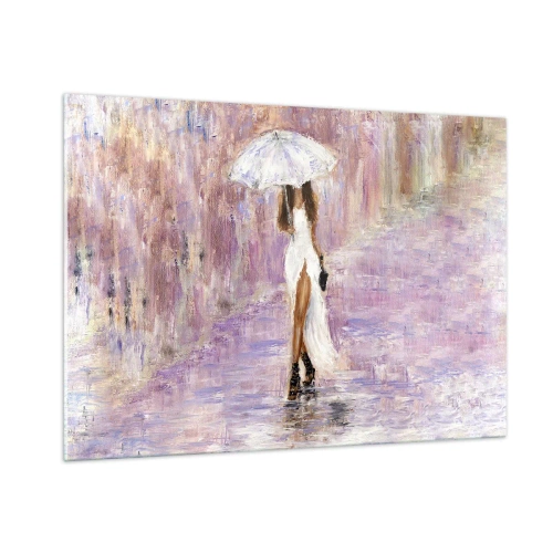 Billede på glas - I den syrenrøde regn - 100x70 cm