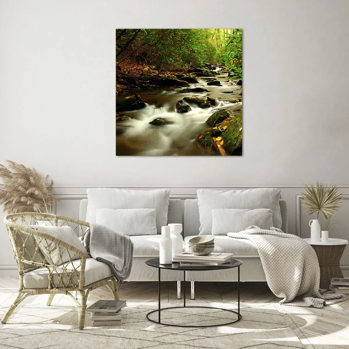 Billede på glas - Som flydende sølv - 30x30 cm