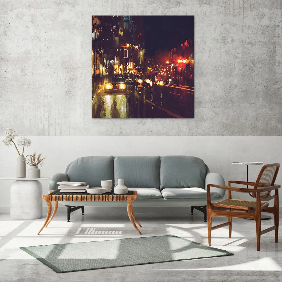 Billede på glas - Sænket i nattens lys - 50x50 cm