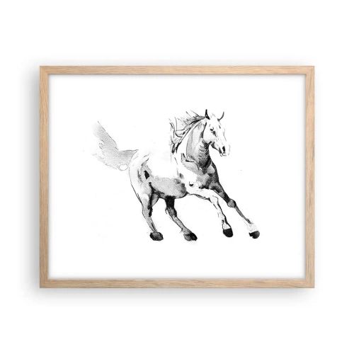 Plakat i ramme af lyst egetræ - Utæmmet sjæl - 50x40 cm