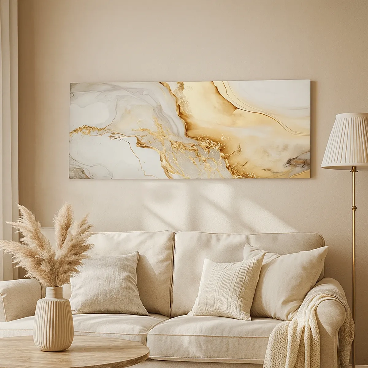 Lærredstryk - Billede på lærred - Abstraktion: skønhed og godhed - 30x30 cm