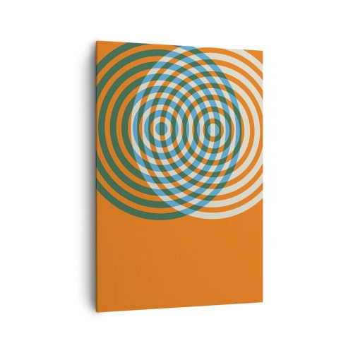 Lærredstryk - Billede på lærred - Abstrakt cirkulær variation - 70x100 cm