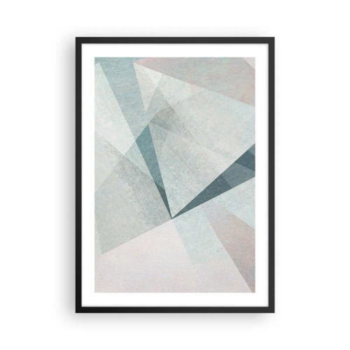 Plakat i sort ramme - Geometriske former i pastelfarver - 50x70cm - Rolig og alligevel dynamisk - Moderne vægdekoration til stue og soveværelse ARTTOR