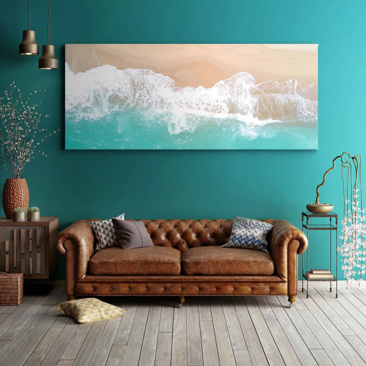 Lærredstryk - Billede på lærred - Kærlig berøring - 100x40 cm