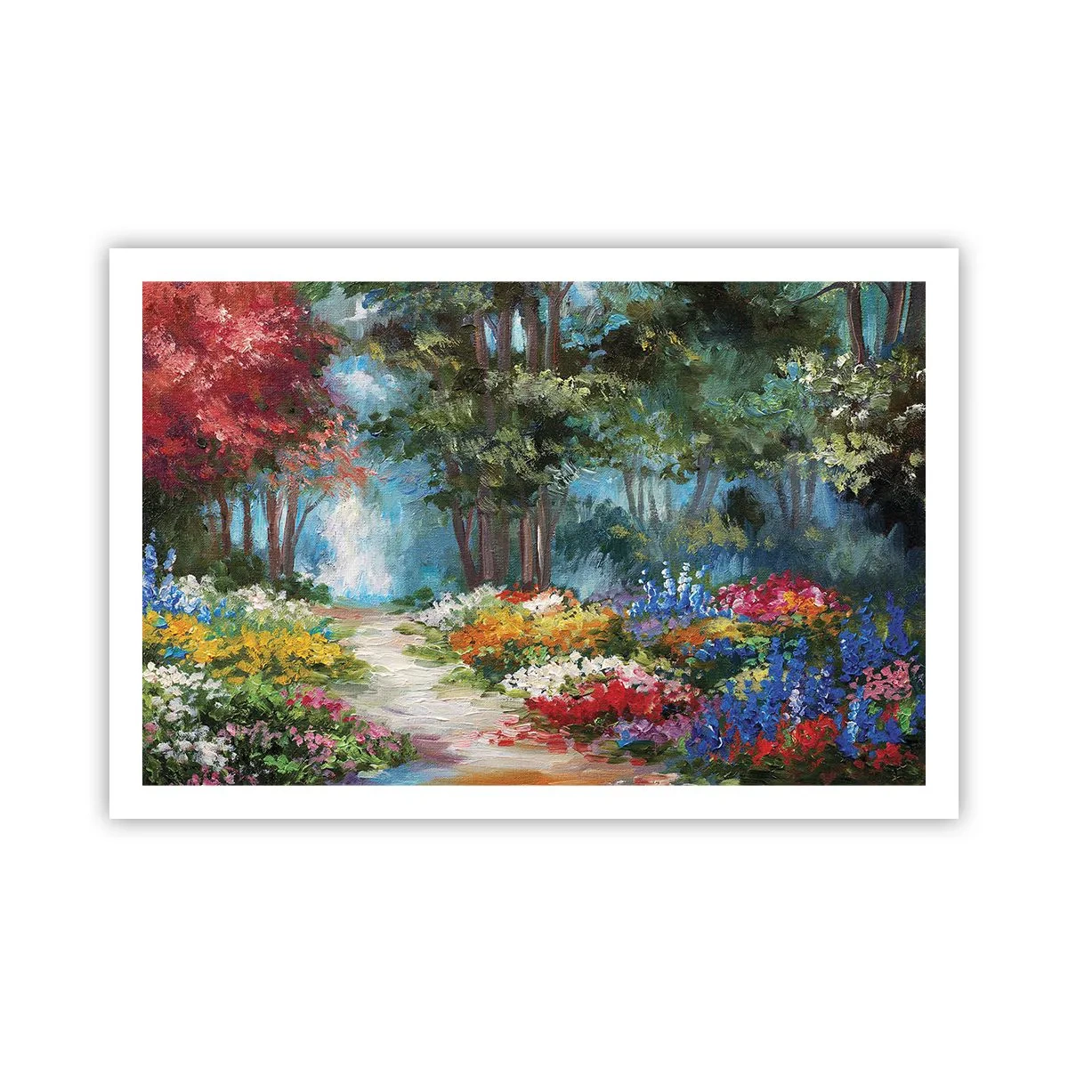Plakat - Skovhave, blomsterskov - 91x61 cm