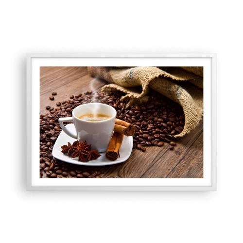 Plakat i hvid ramme - Krydret smag og aroma - 70x50 cm