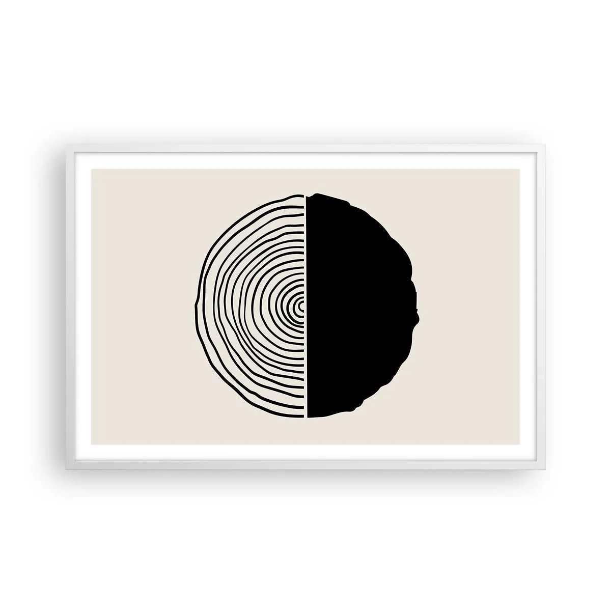 Plakat i hvid ramme - Halvt og halvt - 91x61 cm