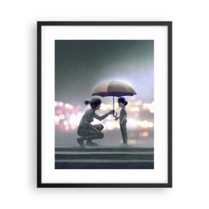 Plakat i sort ramme - Og alt er godt nu - 40x50 cm