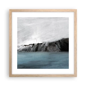 Plakat i ramme af lyst egetræ - Vand - jord: et sammenstød mellem elementerne - 40x40 cm