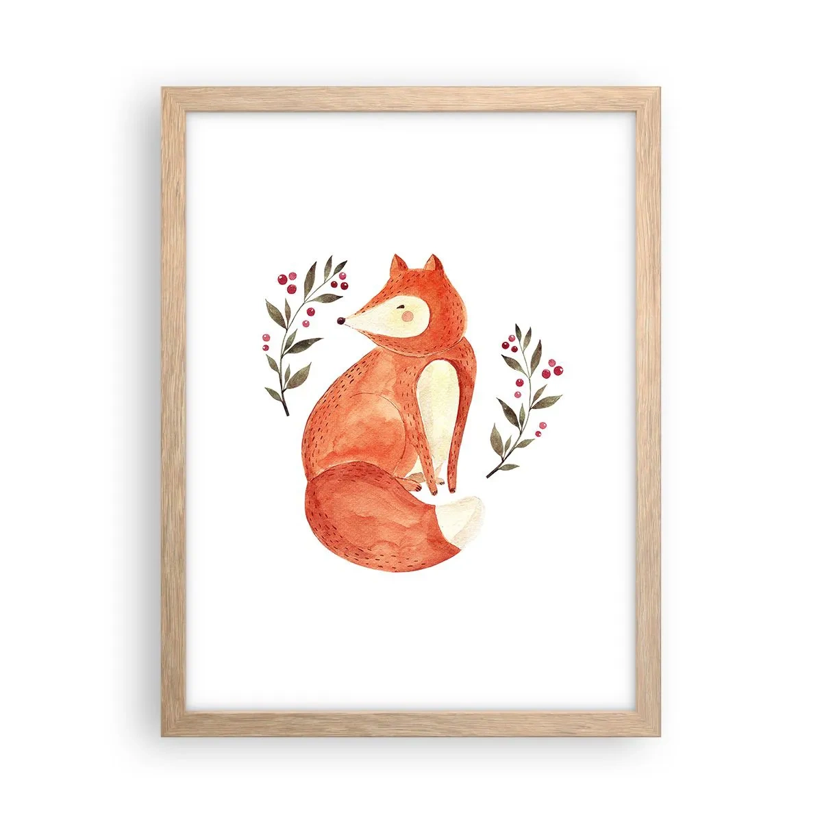 Plakat i ramme af lyst egetræ - Lille rødhåret - 30x40 cm
