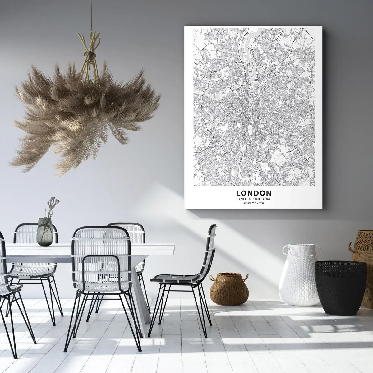 Lærredstryk - Billede på lærred - Kort over Londons labyrint - 50x70 cm