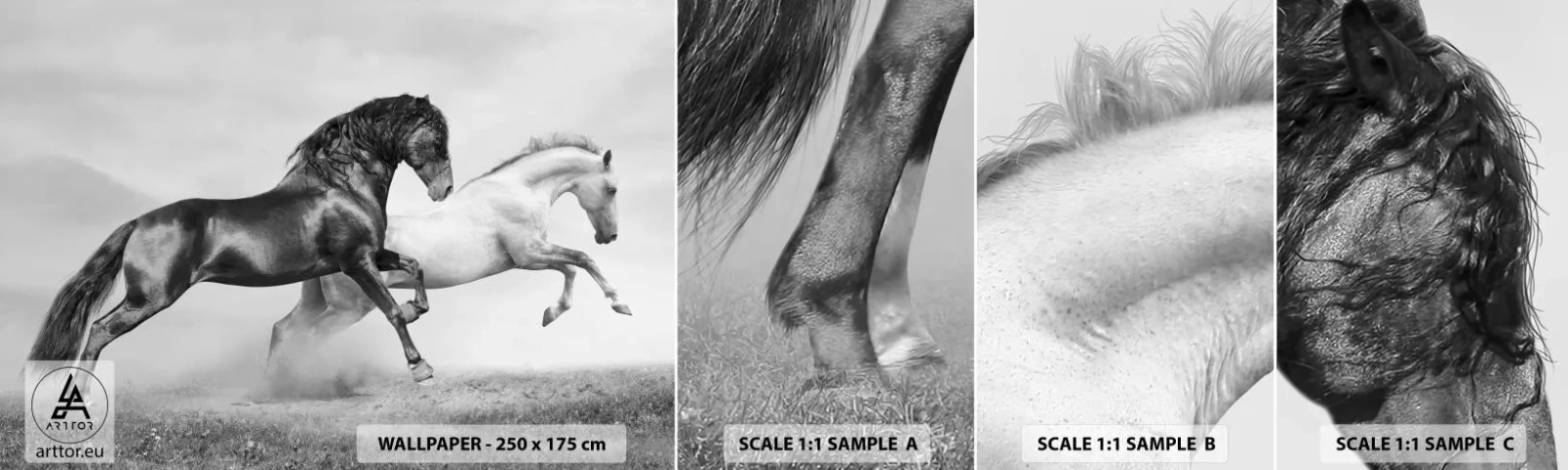 Prøve Fototapet Selvklæbende Deluxe Sticker - Engle og dæmoner - Dyr, Heste, Natur - 100x30 cm