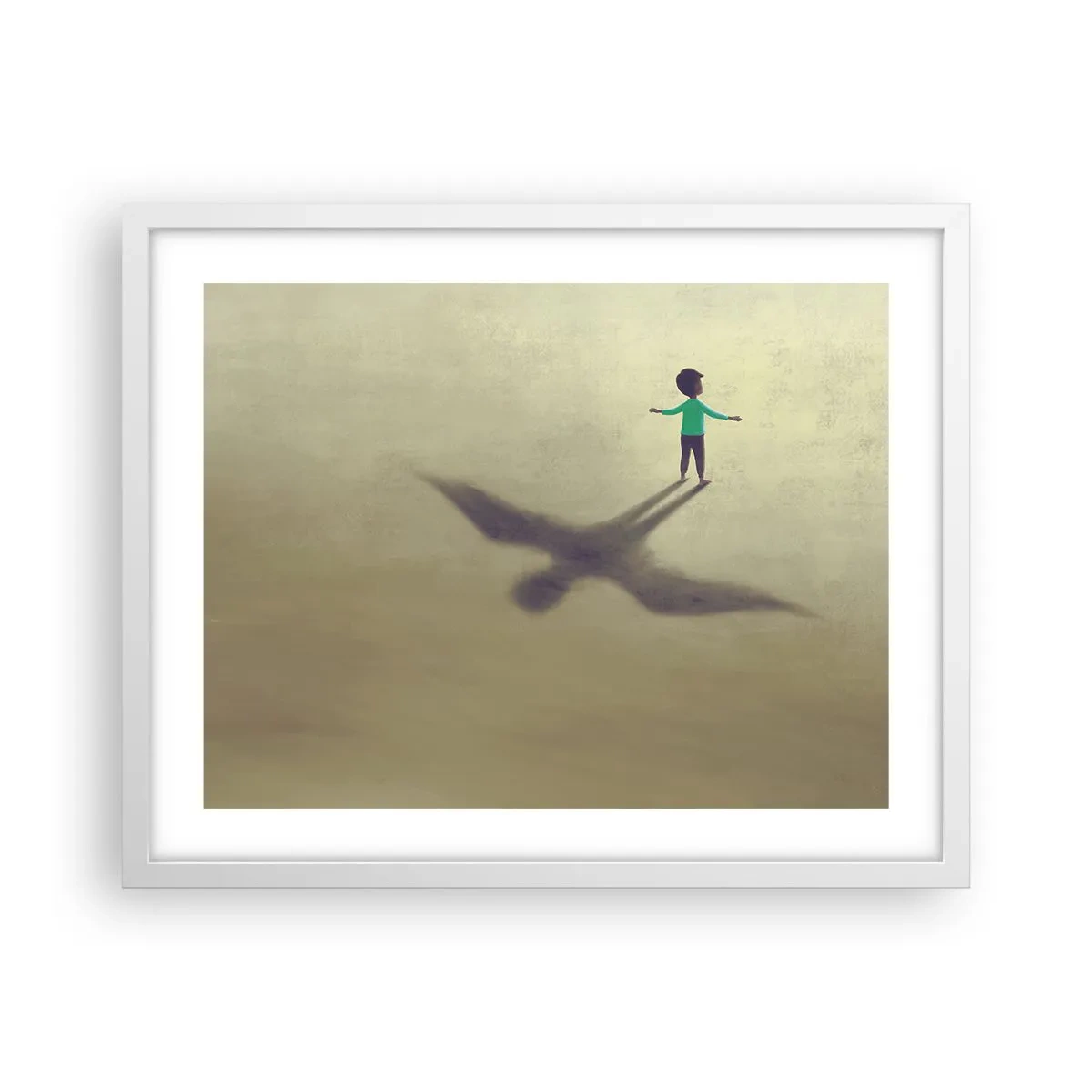 Plakat i hvid ramme - Fremtidens helt - 50x40 cm