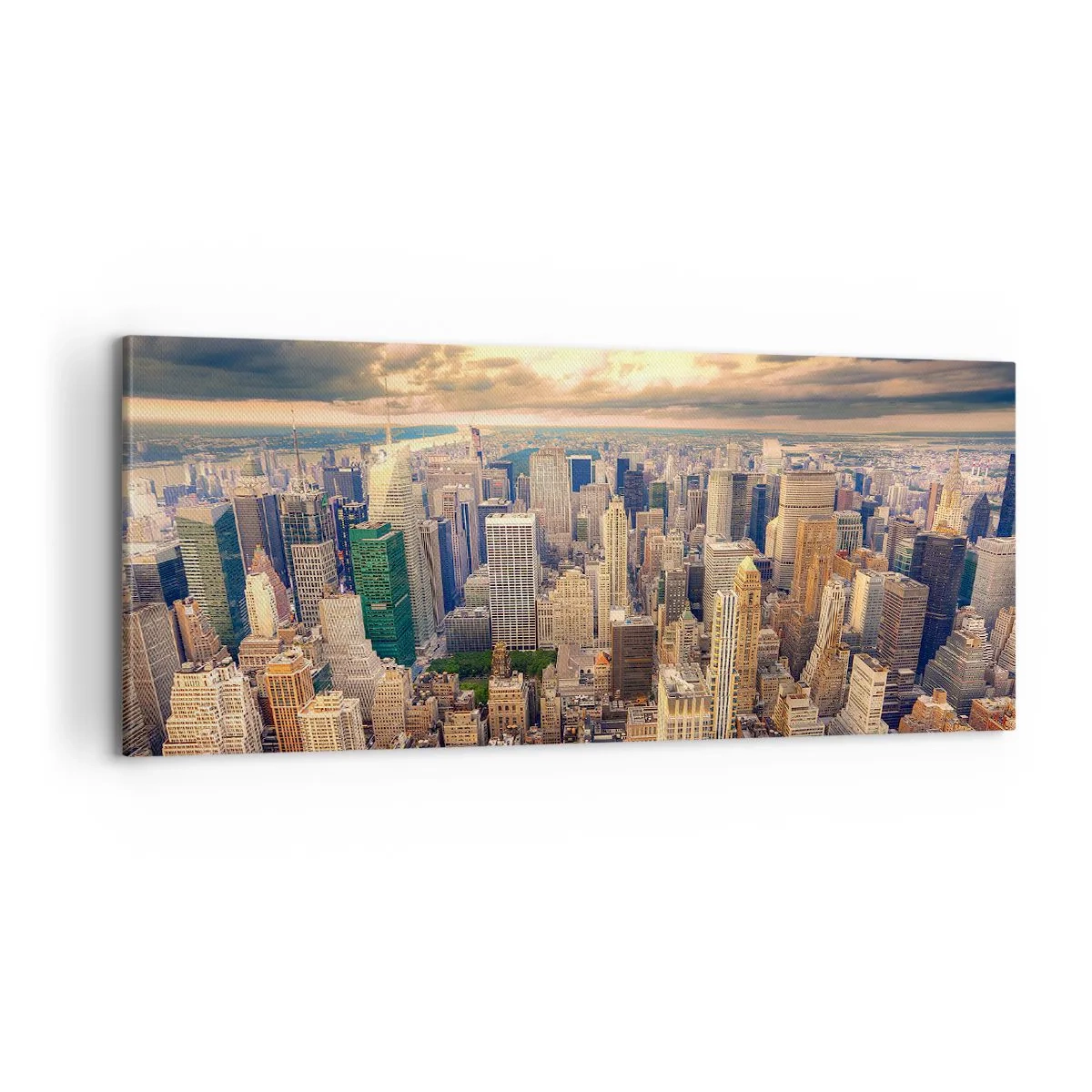 Lærredstryk - Billede på lærred - En forgyldt metropol - 100x40 cm